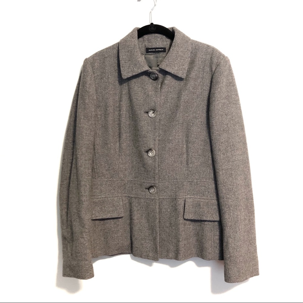 Banana republic herringbone wool blazer jacket